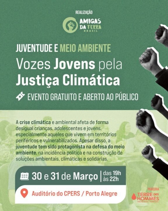 SEMINÁRIO DEBATE PARTICIPAÇÃO DA JUVENTUDE NA LUTA POR JUSTIÇA CLIMÁTICA