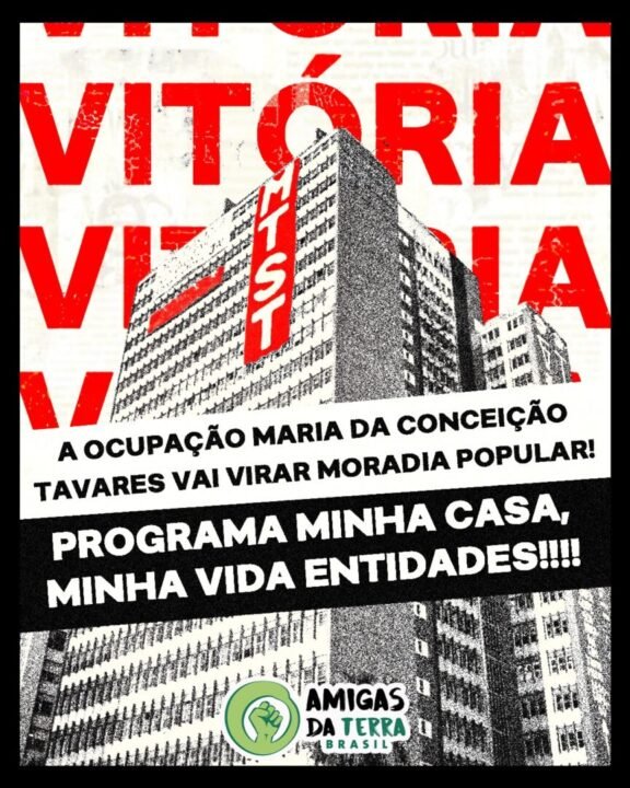 A OCUPAÇÃO MARIA DA CONCEIÇÃO TAVARES É NOSSA