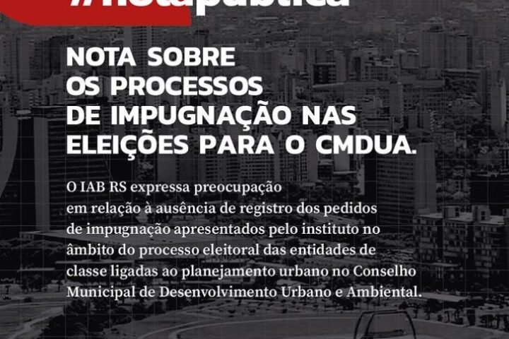 Nota Pública sobre os processos de impugnação nas eleições para o CMDUA